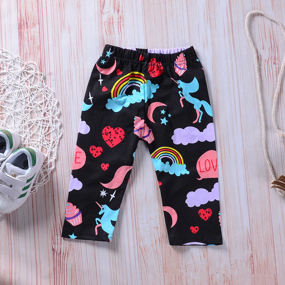 Yeedison Sleeveless Children Clothing Set 2018 Summer Girls Clothes Cotton Kids Outfit Suits 2Pcs Grils Unicorn Dress Pants Sets (2)
