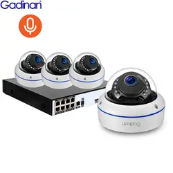 Gadinan 8CH 1080 P POE NVR комплект 2.0MP видеонаблюдения Системы 4 шт. аудио записывать звук IP Камера P2P наружного видеонаблюдения Системы