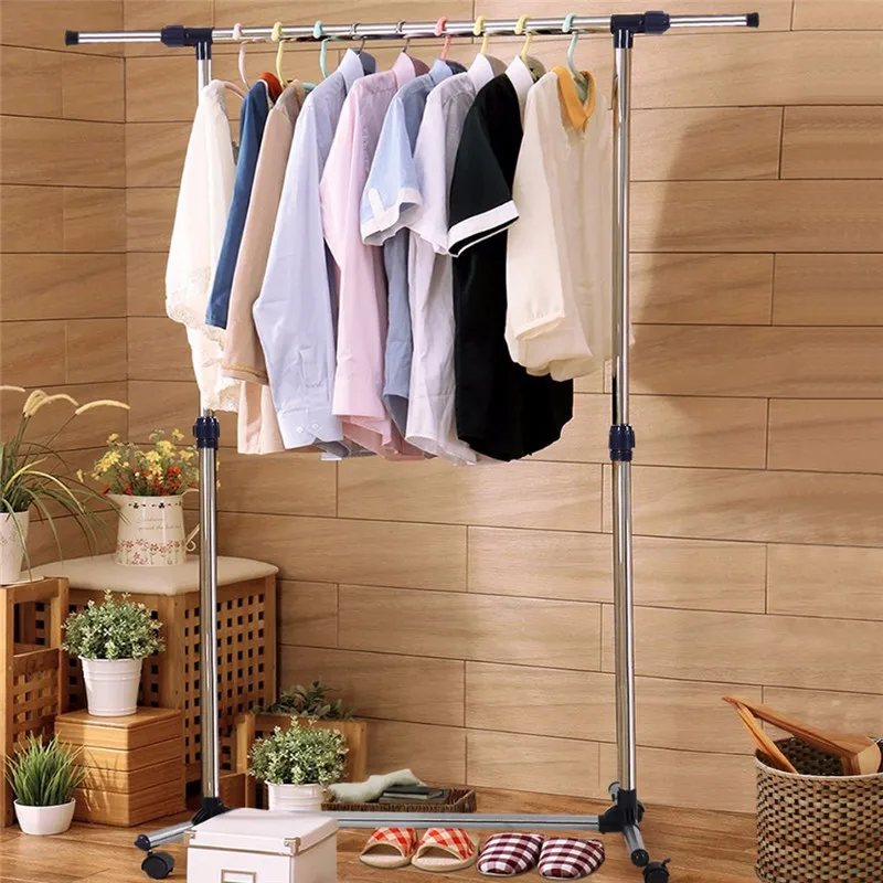 High Quality Stainless Steel Standing Drying Clothes Rack Single Layer ...