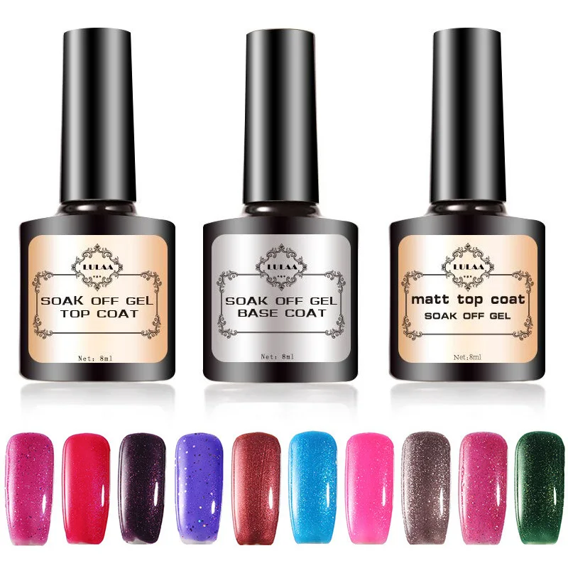 

Hot Sale Primer Gel Polish Varnish Top Off + Base Coat Foundation For UV Gel Nail Polish Design 8ML jlrs2018