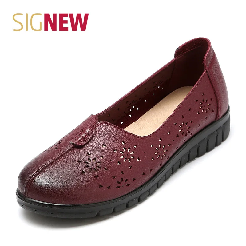 Grandmother Leather shoes, soft bottom, mama shoes, old women's shoes, old sandals, flat soles