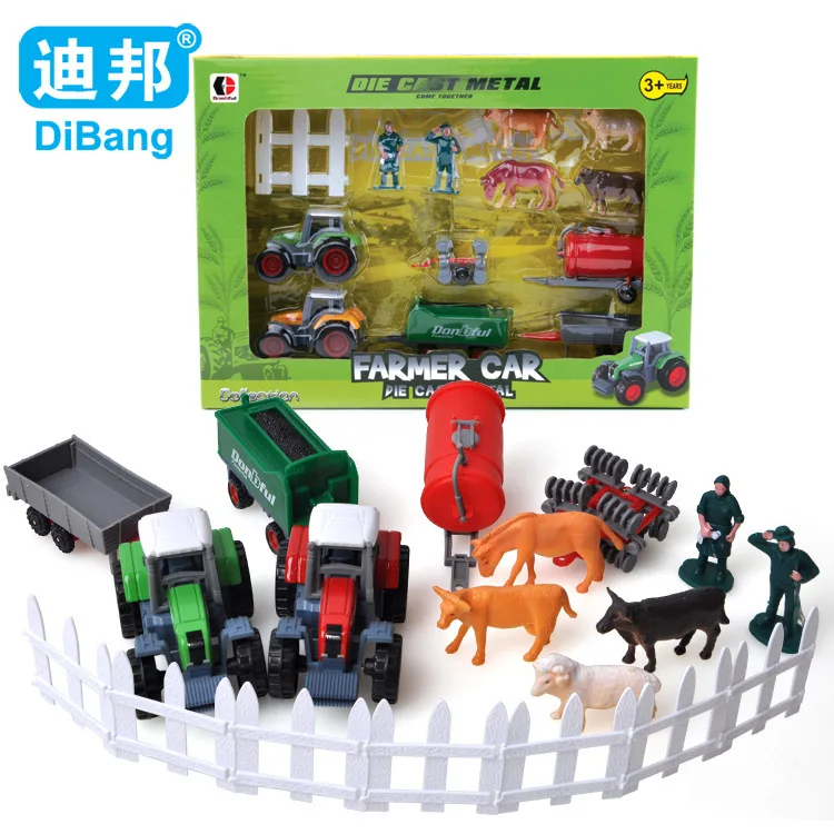 Children Farmer Tractor Alloy Model Farm Harvester Transport Boy Toys