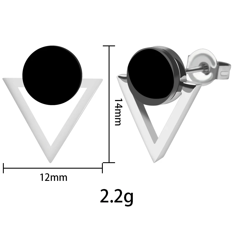 Safety Pin Luxury Stainless Steel Jewelry For Women Manufacturer Round And Triangle Shape Rose Gold Stud Earring Gift Girl  (4)