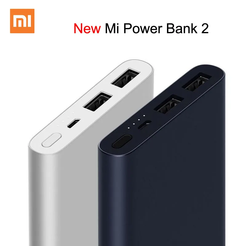 Xiaomi Mi Power Bank 2, 10000 мА/ч, обновленный с двумя usb-выходами, Powerbanks, Поддерживает двустороннюю быструю зарядку для XiaoMi