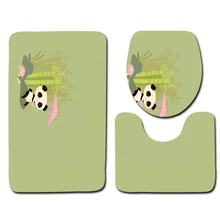 Комплект одежды из 3 предметов с милым рисунком с рисунком панды Ванная комната коврик Мягкие Нескользящие Absorben ковер для туалет ванна душ и ванная комната