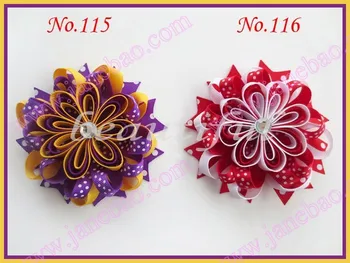 

free shipping 500pcs 4.5'' Girl Boutique Modern Style B-Bird's Nest Hair Bow Clip hair bows clips accessories