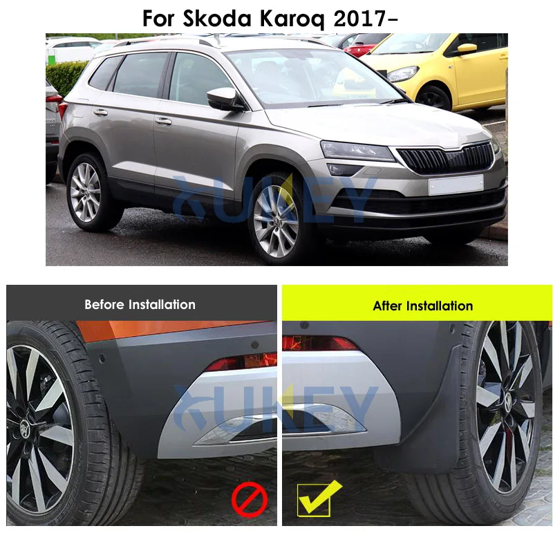 Для Skoda Karoq Декодер каналов кабельного телевидения автомобиля брызговик s брызговики брызговик крыло брызговиков спереди и сзади для укладки волос