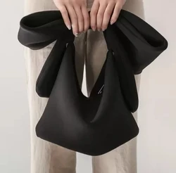 Women Space Cotton Handbag Purse Wedding Totes Clutches Cocktail Party Bowknot Korean Style Black Vintage Chic Fashion Strap BAG