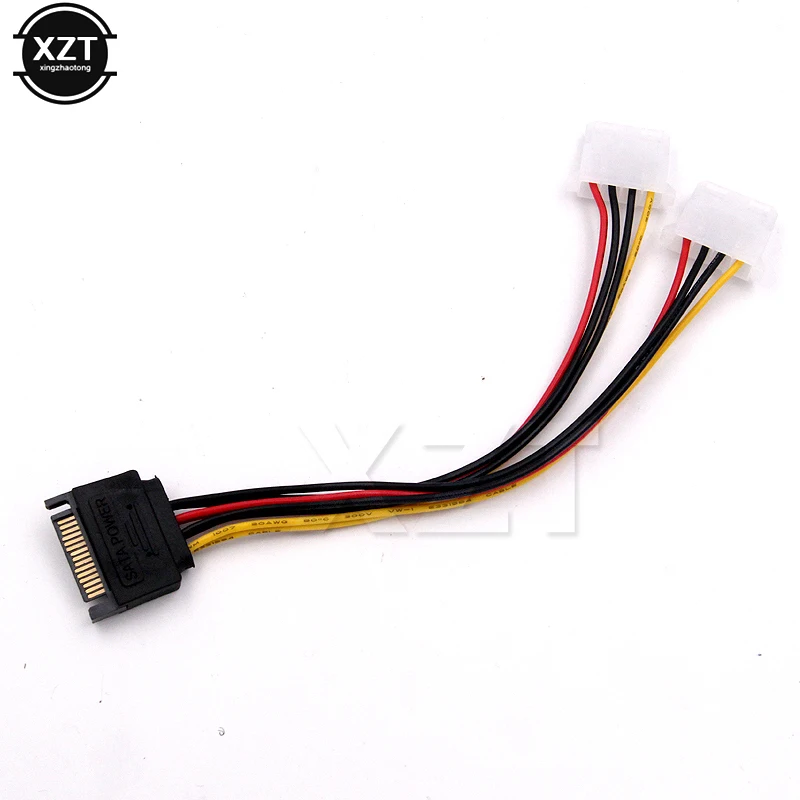 High Quality 10pcs/Lot SATA Male Converted 2 Interfaces IDE power cable