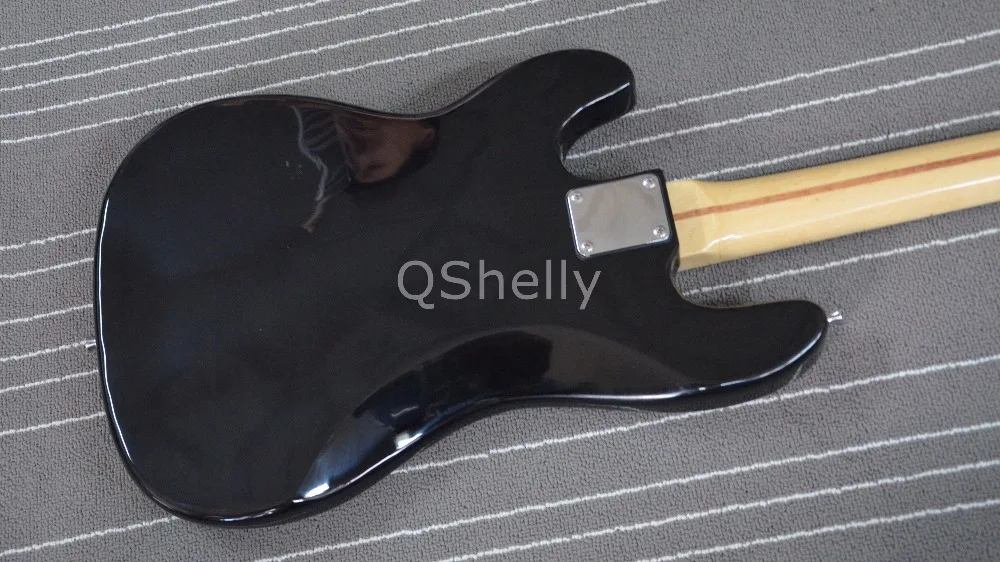 Высокое качество QShelly пользовательские черные 4 струны P бас клен шеи 20 Джамбо Лады электрическая бас гитара Музыкальные инструменты магазин