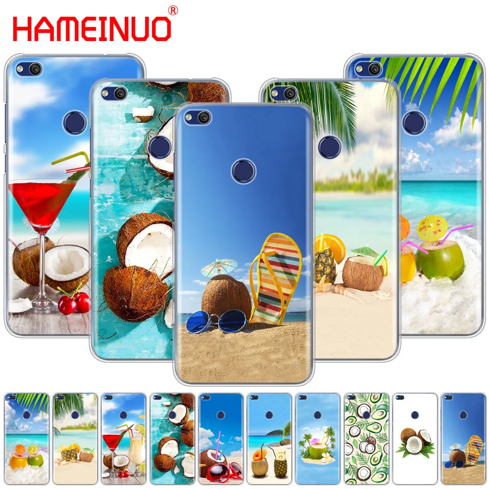 HAMEINUO кокосовый пляж фруктовый сок Летний чехол для телефона huawei Ascend P7 P8 P9 P10 P20 lite