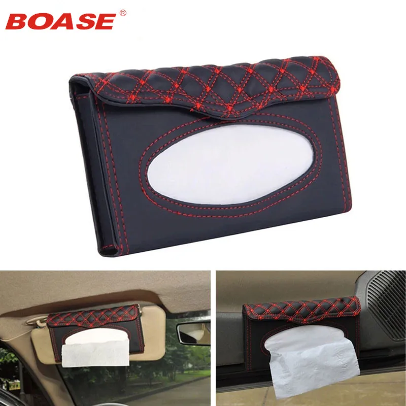 Car Tissue Box Holder Sun Visor Type With Paper Towels Microfiber