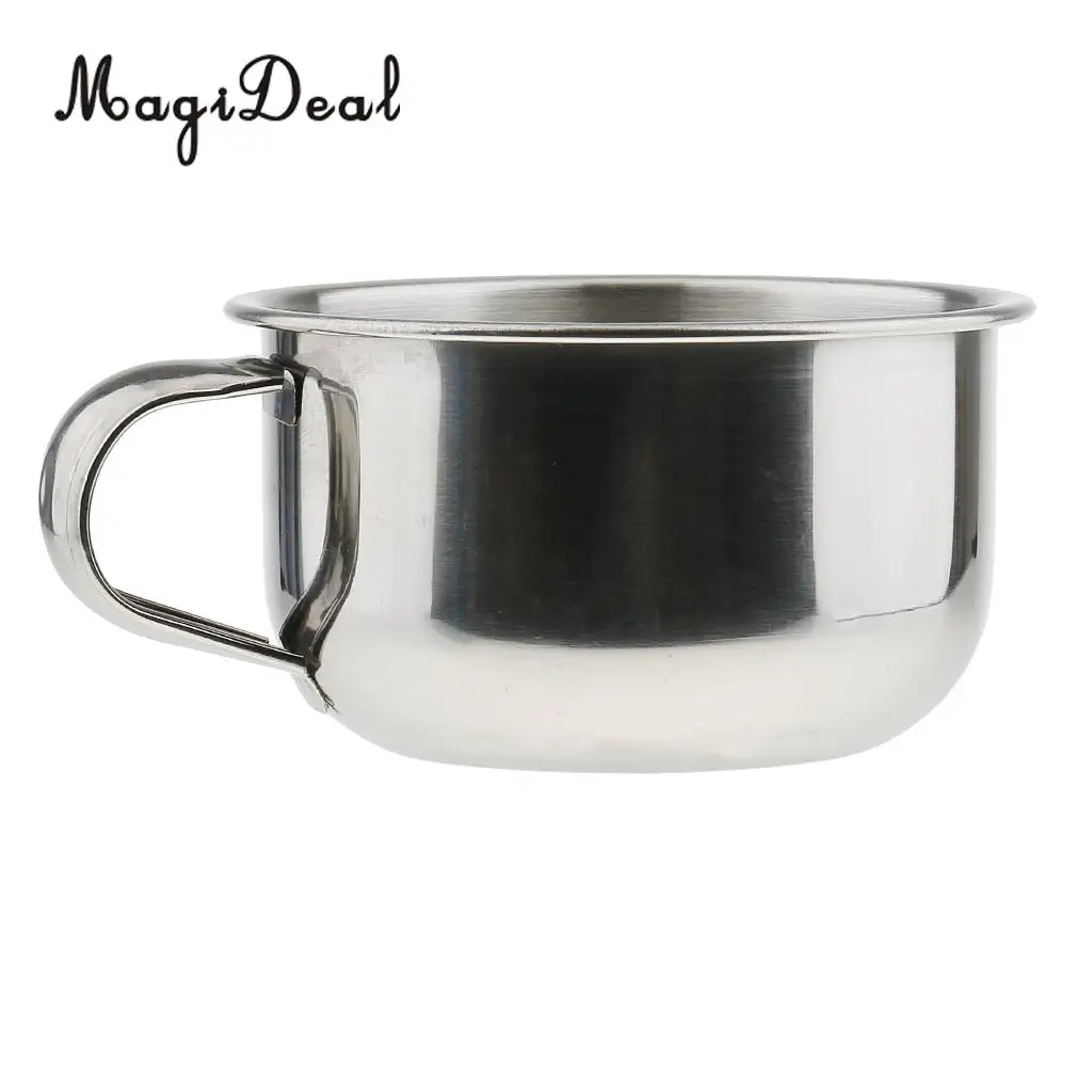 Set of 2pcs Premium Men Beard Moustache Shaving Brush + Stainless Steel Bowl Mug Cup with Handle Kit