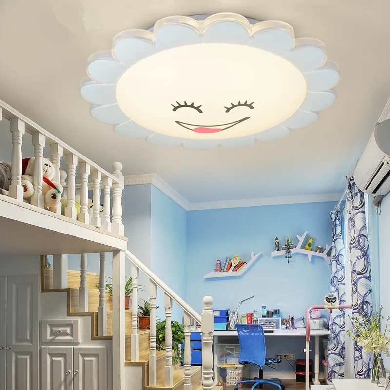 

Children's room sunflower boy room Girl Bedroom warm and simple creative round LED ceiling lamp LO827