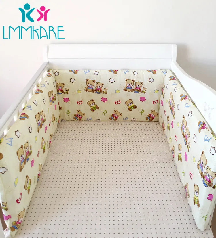 Hot Baby Bed Crib Bumper U-Shaped Detachable Zipper Cotton Newborn Bumpers Infant Safe Fence Line Cot Protector Unisex 180CM