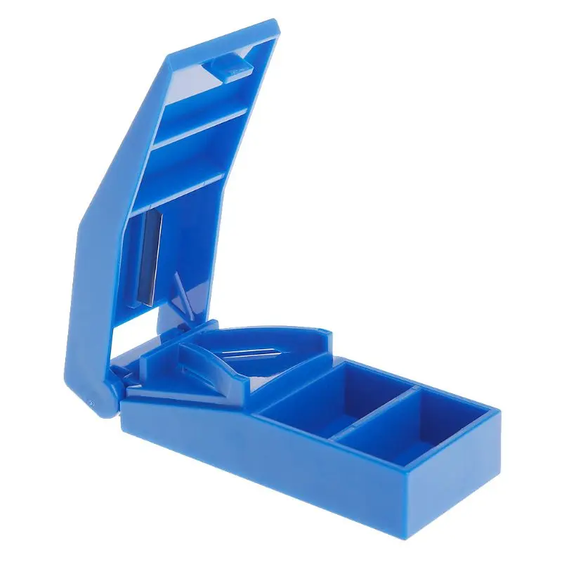 

New Pill Storage Compartment Box Case Medicine Holder Tablet Cutter Splitter Refillable Bottles