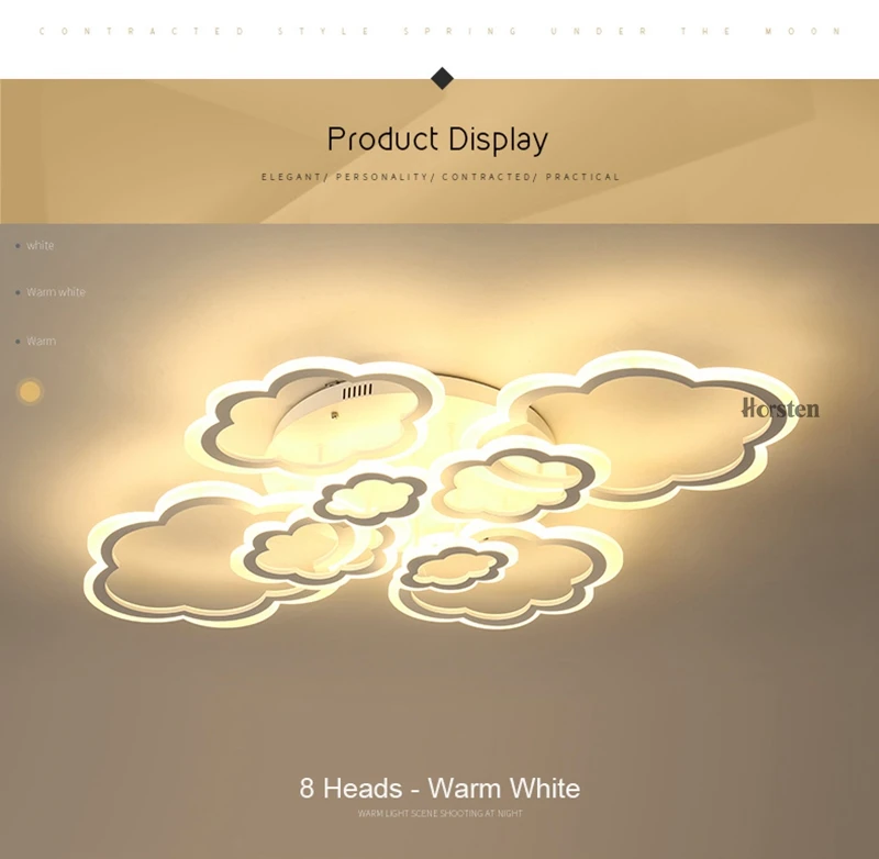Horsten White Clouds High Power LED Ceiling chandelier For Living Room Bedroom Home Modern Led Chandelier Lamp Fixture (10)