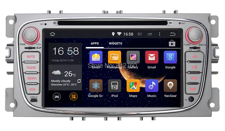 Sale Quad 4 Core Android 5.1.1 Car DVD GPS For Ford Mondeo Focus 2 S-max 2008 2009 2010 2011 with Radio Navigation Bluetooth+camera 13