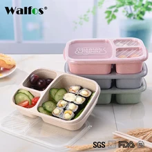 WALFOS Nieuwe Mode Tarwe niet-verontreiniging Magnetron Bento Lunchbox Picknick Voedsel Container Opbergdoos lunch bax(China)