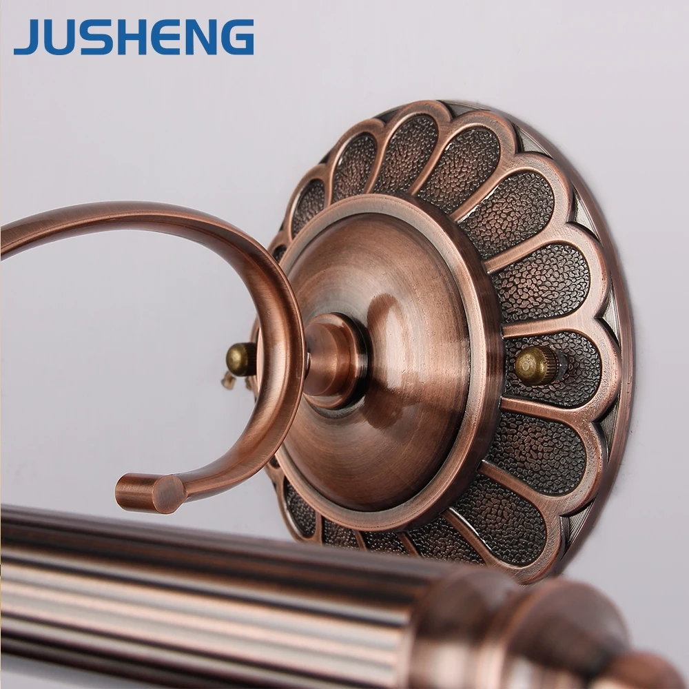 JUSHENG Antique Bronze LED Wall Lamps in Bathroom with Swing Arm 50- 90CM Long over Mirrors as Sconce Wall Lights 110V / 220V AC