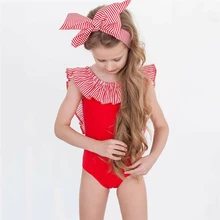 Полосатый купальник для маленьких девочек, детский купальник для девочки, комбинезон, полосатый купальник, купальный костюм, пляжная одежда