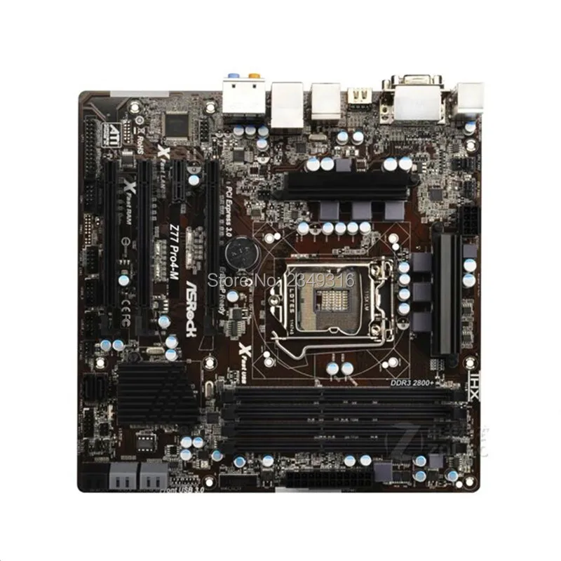 Для материнской платы ASRock Z77 Pro4-M системная плата Z77 материнская плата слот LGA1155 DDR3 SATA3 USB3.0 Поддержка I7 3770K