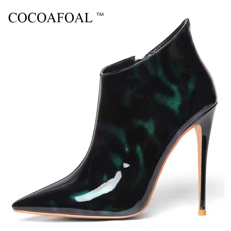 patent heeled chelsea boots