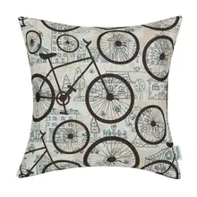 

CaliTime Cushion Cover Throw Pillow Case Shell Geometric Figure City Bicycles Brown 18" X 18" (45cm X 45cm)