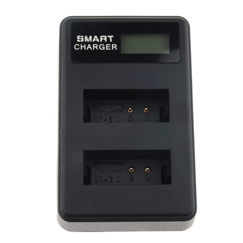 

Dual Battery Charger For Canon Lp-E12, Compatible With Canon Eos M, M2, M10, M50, M100, 100D, Kiss M, Kiss X7, Rebel Sl1, Powe