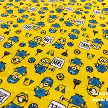 50*165 см с изображением миньонов эластичной хлопковой ткани лайкры трикотажные ткани Джерси DIY Швейные футболки Ткань платья Детская квилтинга мальчик