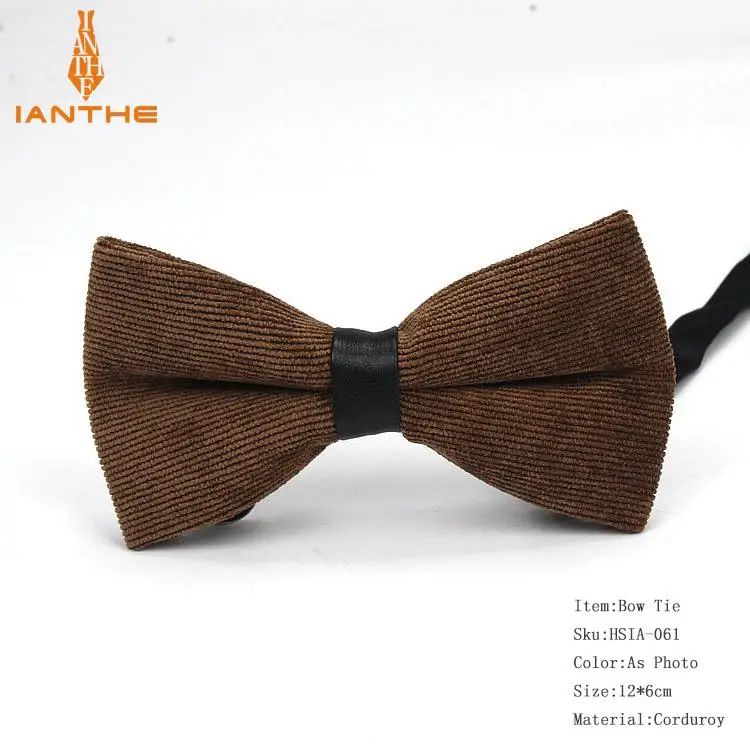 Ianthe мужской галстук-бабочка высокого качества однотонный Свадебный галстук-бабочка вельветовый галстук-бабочка мягкий хлопок бабочка Pu декоративный узор шеи галстуки - Цвет: IA061