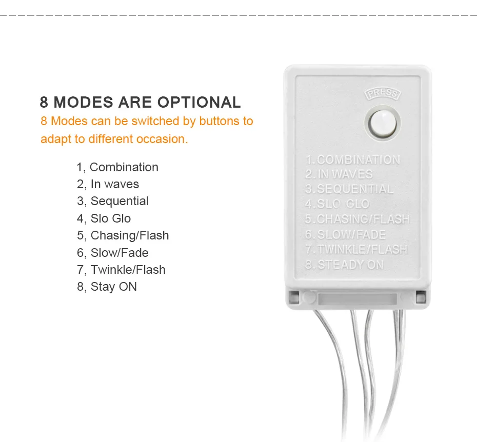 8 режимов, 220 В, светодиодный светильник, праздничный, новогодний, вечерние светильник, рождественские украшения для дома, открытый, водонепроницаемый светильник, ing Strings