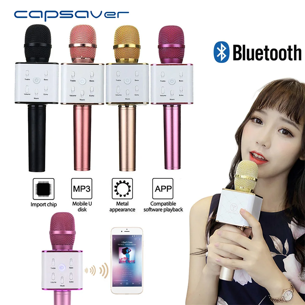 Беспроводной микрофон capsaver Q7 со динамиком профессиональный Bluetooth беспроводной