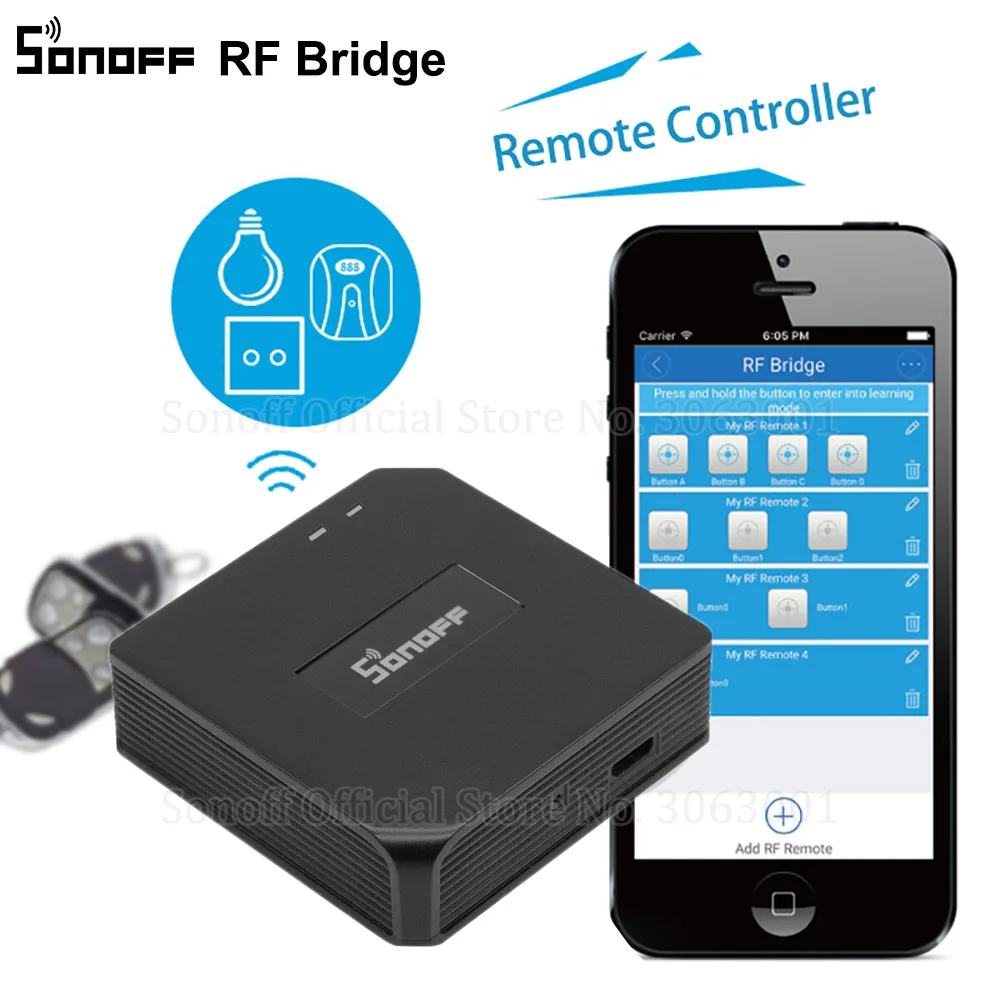 Sonoff RF мост 433 МГц Замена умный дом автоматизация универсальный переключатель Интеллектуальный Domotica Wi-Fi пульт дистанционного управления RF