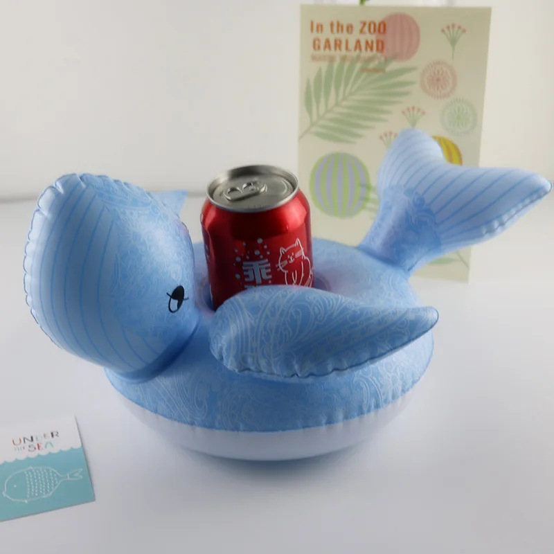 

12 Pieces / Pack ! Inflatable whale drink floats Inflatable Blue whale Cup Holder Pool Party Inflatable drink floats Cup Holder