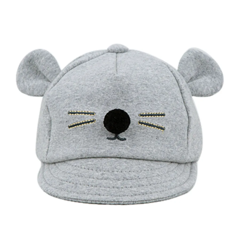 Новинка г.; детская хлопковая шляпа с рисунком кролика; детская Солнцезащитная шляпа; Новая модная бейсбольная хлопковая шляпа - Цвет: gray