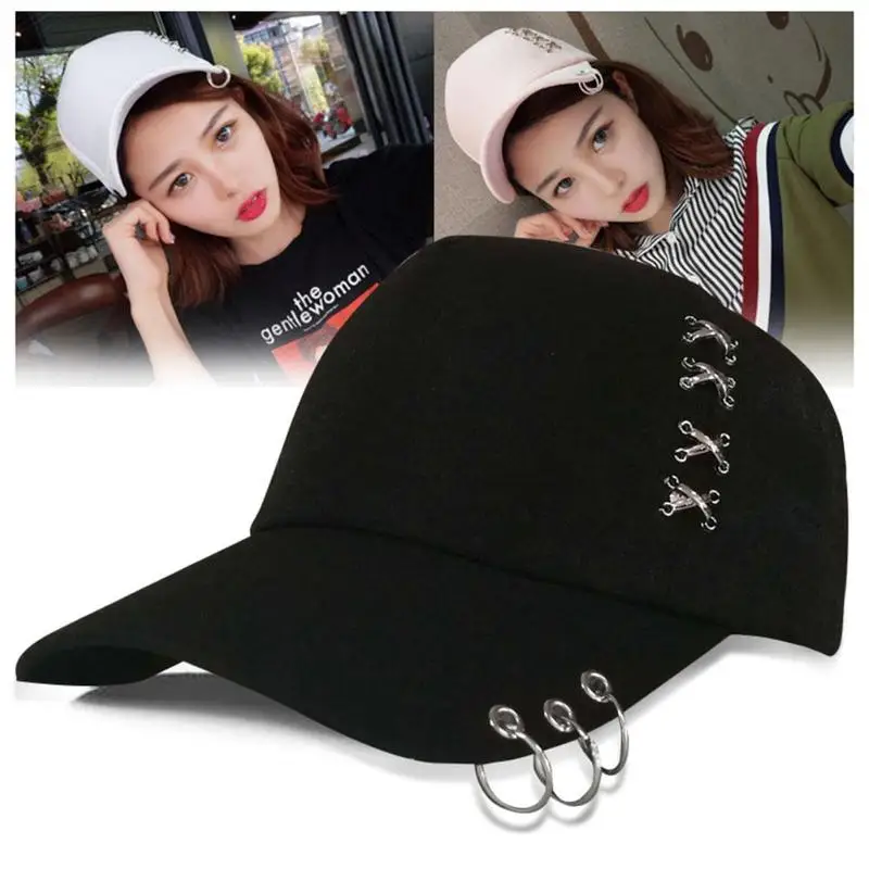 

Korean Version Of The Spring And Autumn Metal Cross Hoop Duck Tongue Baseball Cap Men And Women Fashion Trend Sun Hat Lovers Hat