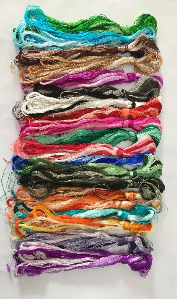 

100 colors Hand-dyed 100% natural mulberry silk embroidery floss threads for hand embroidery DIY craft