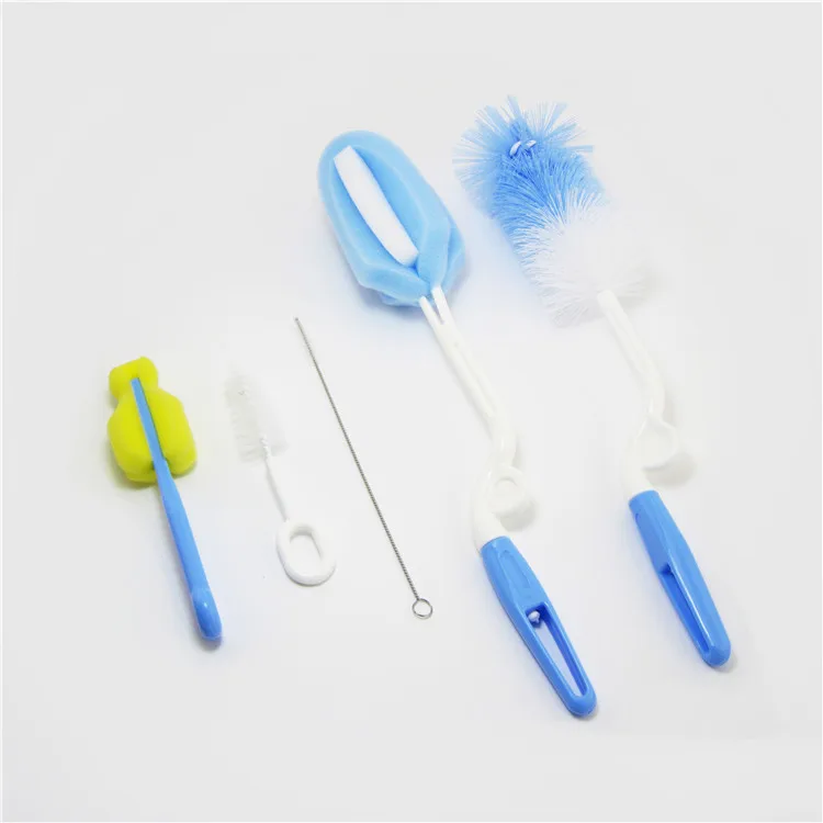 Plastic Long Handle Sponge Brush Foam Sponges Milk Baby Botter Scrubber Sports Bottle Baby Bottle Cleaner