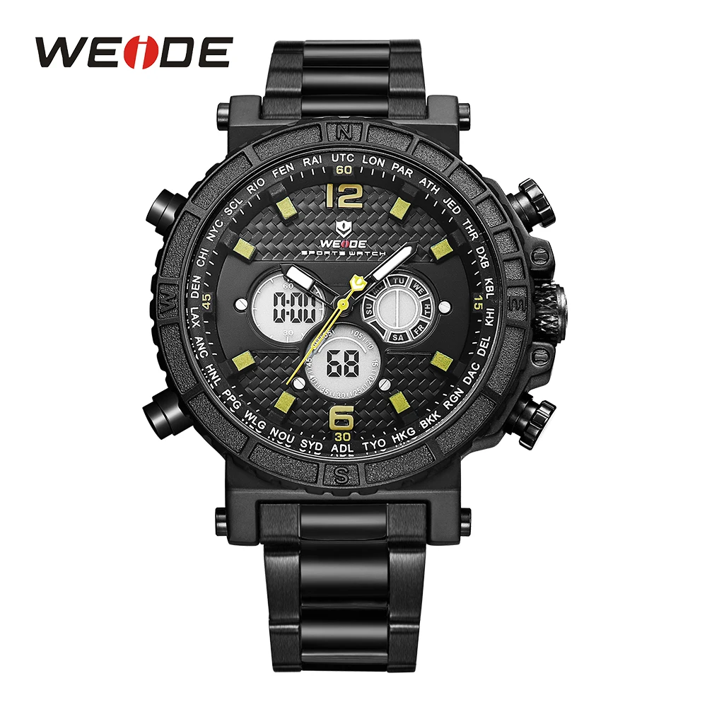 analog watch with digital display on glass
