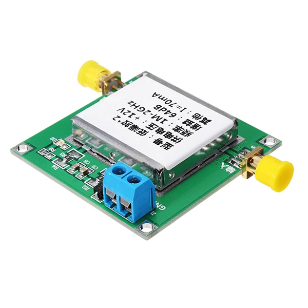 LEORY 64dB Gain RF Broadband Amplifier Board Low Noise Amplifier 0.1