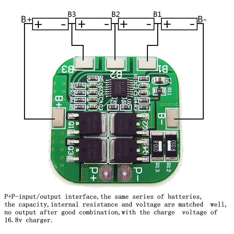 Tz4S 16,8 В в В/14,8 в 20A пик литий-ионный BMS PCM батарея защиты доска bms pcm для литий LicoO2 Limn2O4 18650 li батарея