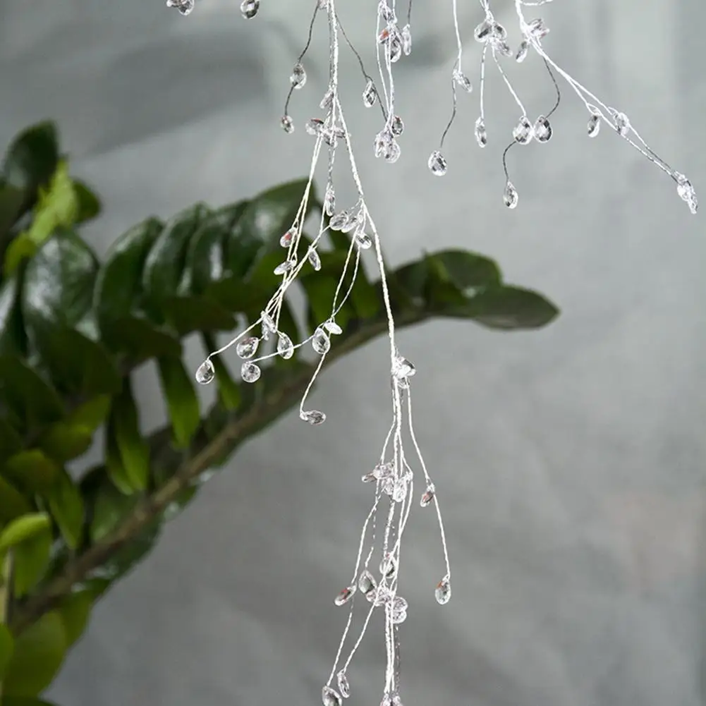 

AsyPets 110cm Crystal Water Drop Beaded Branch String Acrylic Bead + Aluminum Wire Wedding Decor-25