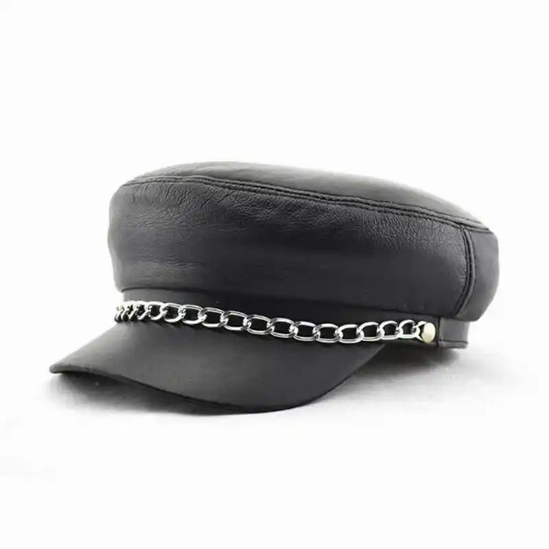 black military peaked cap