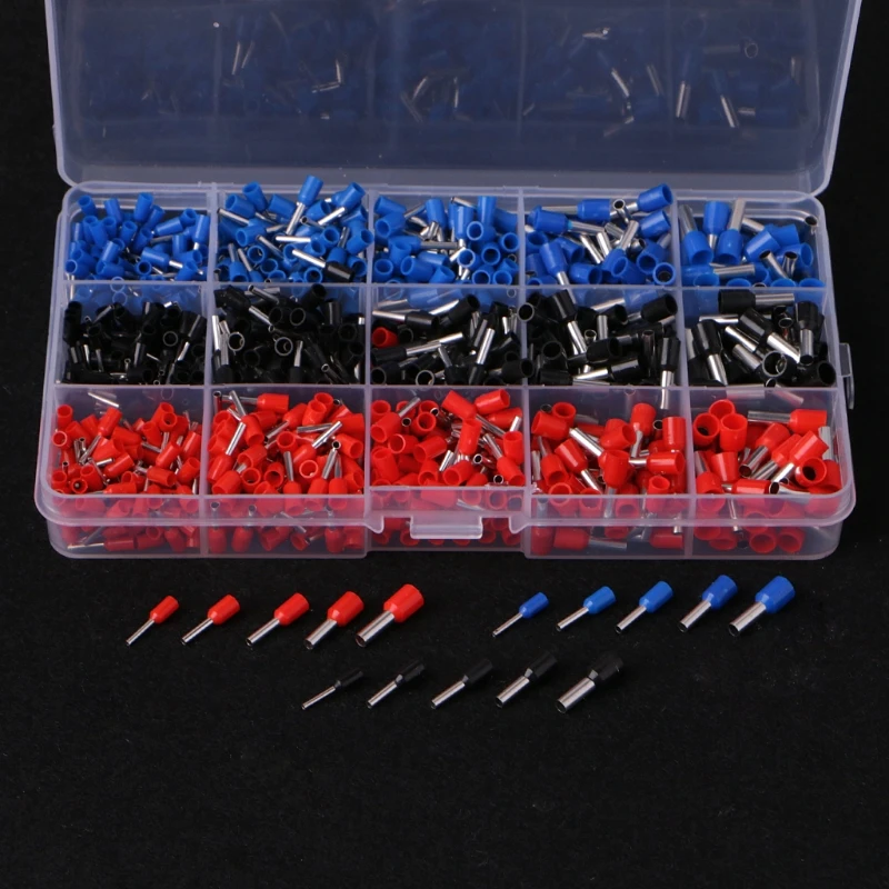 

1065 Pcs PVC Insulated Cord End Terminal Bootlace Cooper Ferrules Kit Set Wire Copper