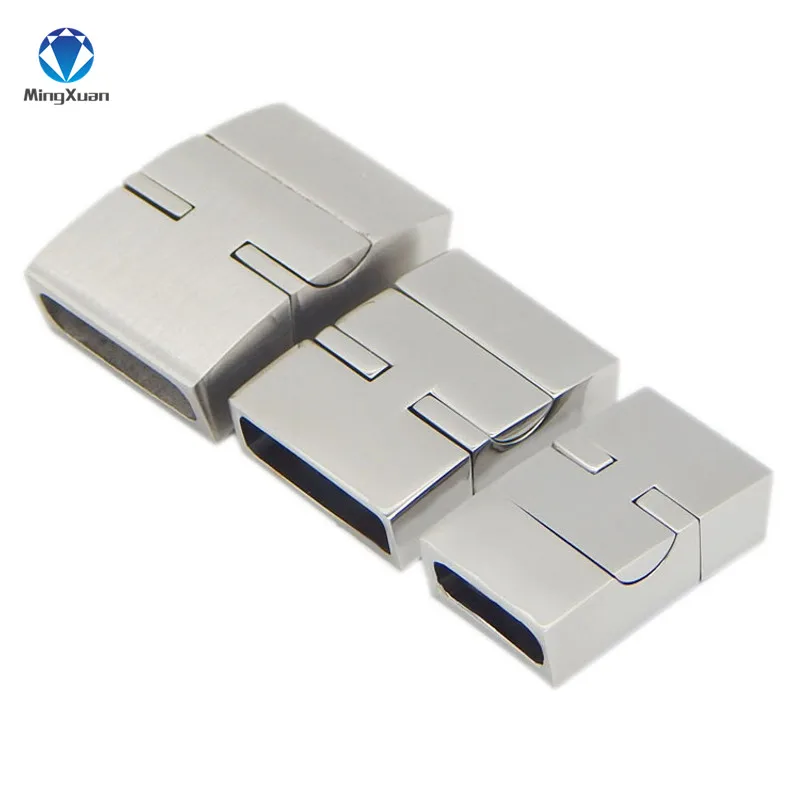 

1pcs/lot Silver Tone Hole Size 17.3X5mm/11.5X4.5mm Magnetic Clasps Jewelry Findings fit Leather Cord Bracelet Making