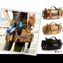 Multifunctional Fishing Bag 35*13*16 cm Fishing Lure Bag Polyester Waist Shoulder Bag Fishing Lure Reel Tackle Bags B288