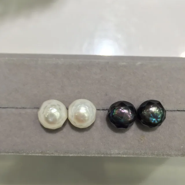 9 10mm Natural Fresh Water Pearl Stud Earring 18k Yellow Gold 9 10mm Natural Fresh Water Pearl Stud Earring 18k Yellow Gold Faceted Of Diamond Genuine