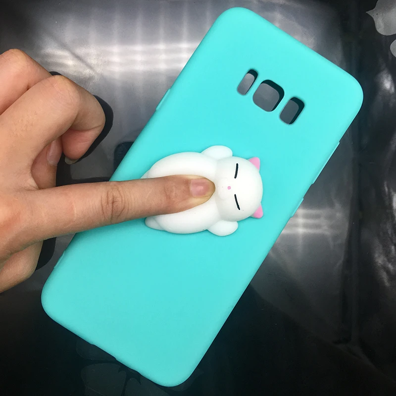 3d Squishy Cat Silicon TPU Soft Cases For Samsung Galaxy S8 S9 plus S7 S6 J3 J5 J7 2017 j510 J710 j310 A6 Candy Back phone Cover (21)