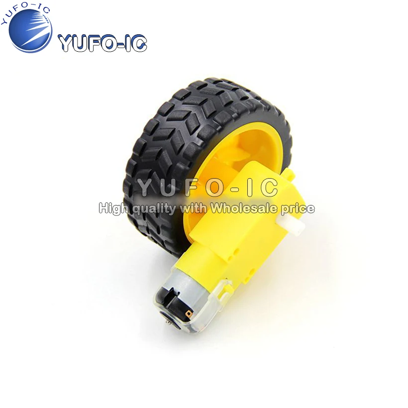 

Intelligent robot tire + dc gear motor car chassis wheel set the wheel motor 70 g